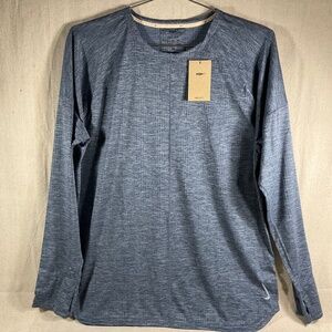 Nike Yoga Dri-Fit Long Sleeve Shirt Thunder Blue Knit Men’s XL FB7775-437